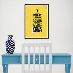 Ezposterprints - Wishes | Gym Inspiration Motivation Quotes - 12x18 ambiance display photo sample