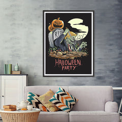 Ezposterprints - Very Very Scary Party Halloween Poster - 36x48 ambiance display photo sample