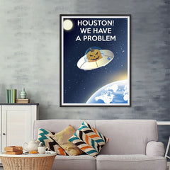 Ezposterprints - Houston We Have A Pumpkin Problem Halloween Poster - 36x48 ambiance display photo sample