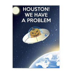 Ezposterprints - Houston We Have A Pumpkin Problem Halloween Poster