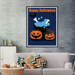 Ezposterprints - Happy Pumpkin Witches Halloween Poster - 36x48 ambiance display photo sample
