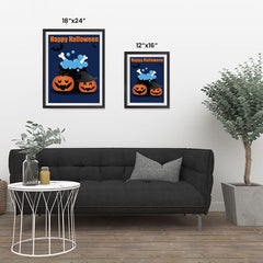 Ezposterprints - Happy Pumpkin Witches Halloween Poster ambiance display photo sample