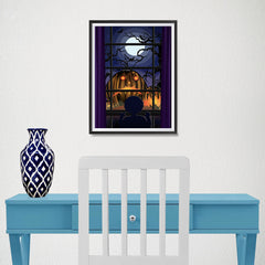 Ezposterprints - Sad Pumpkins Out There Halloween Poster - 12x16 ambiance display photo sample