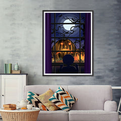 Ezposterprints - Sad Pumpkins Out There Halloween Poster - 36x48 ambiance display photo sample