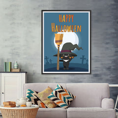 Ezposterprints - Happy Kitten Halloween Halloween Poster - 36x48 ambiance display photo sample