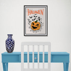 Ezposterprints - The Ghosts and The Bad Boss Pumpkin Halloween Poster - 12x16 ambiance display photo sample