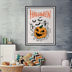 Ezposterprints - The Ghosts and The Bad Boss Pumpkin Halloween Poster - 36x48 ambiance display photo sample