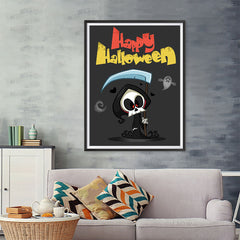 Ezposterprints - The Cute Reaper Halloween Poster - 36x48 ambiance display photo sample