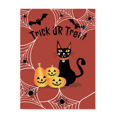 Ezposterprints - Happy Pumpkins and The Cat Halloween Poster