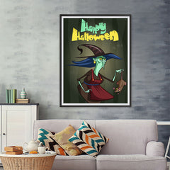 Ezposterprints - Scary Old Witch Halloween Poster - 36x48 ambiance display photo sample