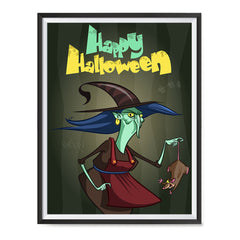 Ezposterprints - Scary Old Witch Halloween Poster ambiance display photo sample