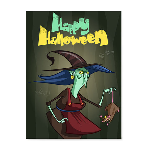 Ezposterprints - Scary Old Witch Halloween Poster
