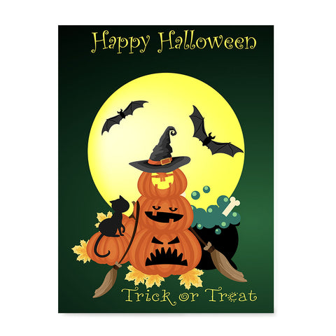 Ezposterprints - Lady Witch Pumpkin Halloween Poster