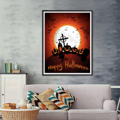 Ezposterprints - Midnight at Cemetery Halloween Poster - 36x48 ambiance display photo sample