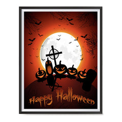 Ezposterprints - Midnight at Cemetery Halloween Poster ambiance display photo sample