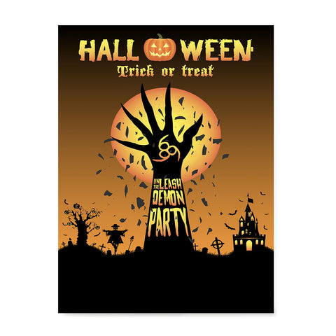 Ezposterprints - Unleash The Demon Party Halloween Poster