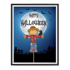 Ezposterprints - Scarecrow at Night Halloween Poster ambiance display photo sample