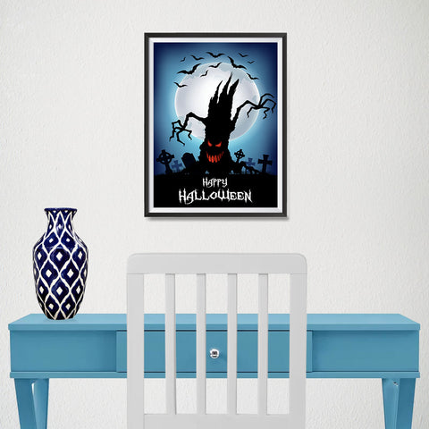 Ezposterprints - The Psycho Tree Halloween Poster - 12x16 ambiance display photo sample