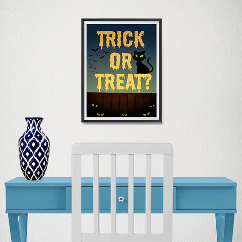 Ezposterprints - Trick or Treat? Halloween Poster - 12x16 ambiance display photo sample