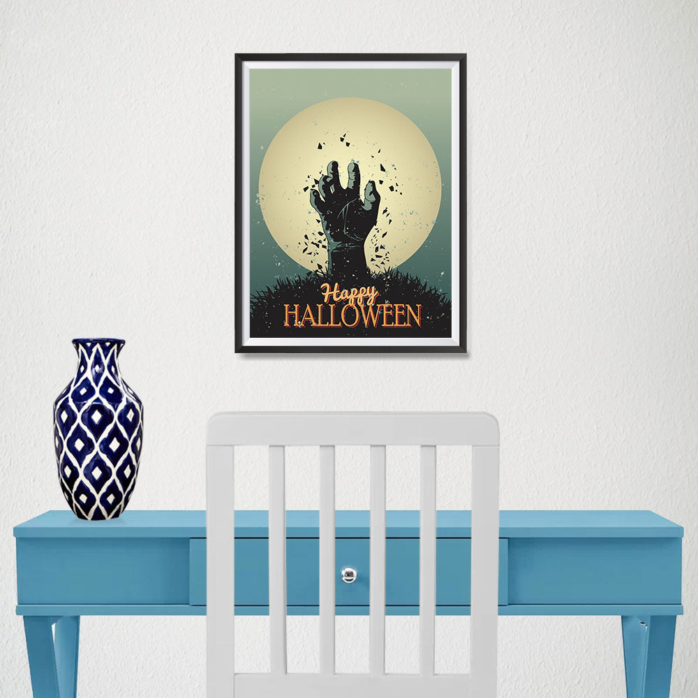 Ezposterprints - The Grunge Gothic Hand Halloween Poster - 12x16 ambiance display photo sample