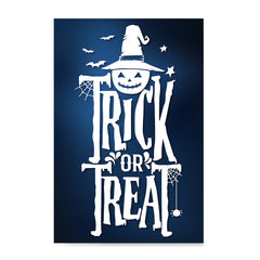 Ezposterprints - Trick Or Treat - Blue Halloween Poster ambiance display photo sample