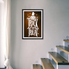 Ezposterprints - Trick Or Treat - Brown Halloween Poster - 16x24 ambiance display photo sample
