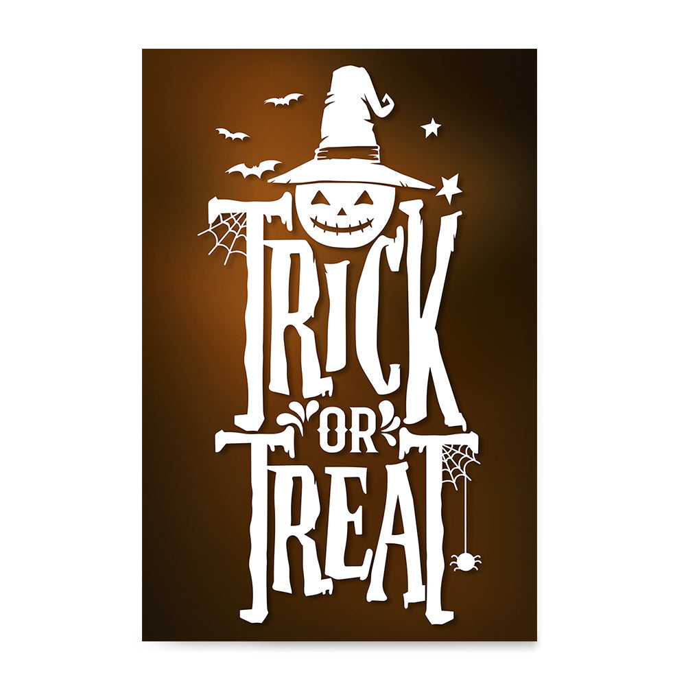 Ezposterprints - Trick Or Treat - Brown Halloween Poster ambiance display photo sample