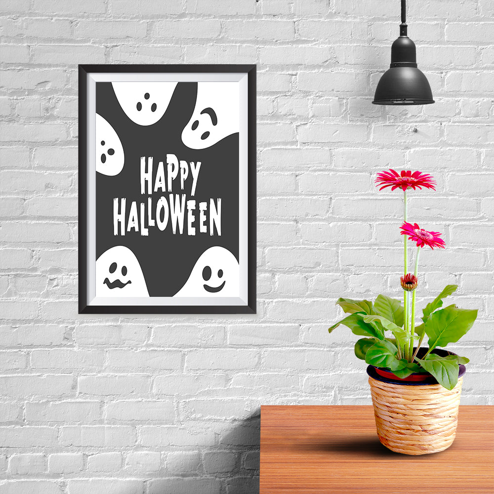 Ezposterprints - Ghosts - Black Halloween Poster - 08x12 ambiance display photo sample