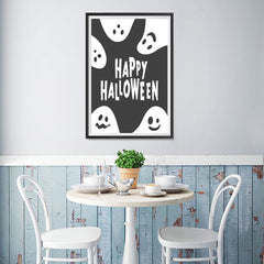 Ezposterprints - Ghosts - Black Halloween Poster - 12x18 ambiance display photo sample