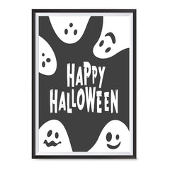 Ezposterprints - Ghosts - Black Halloween Poster ambiance display photo sample