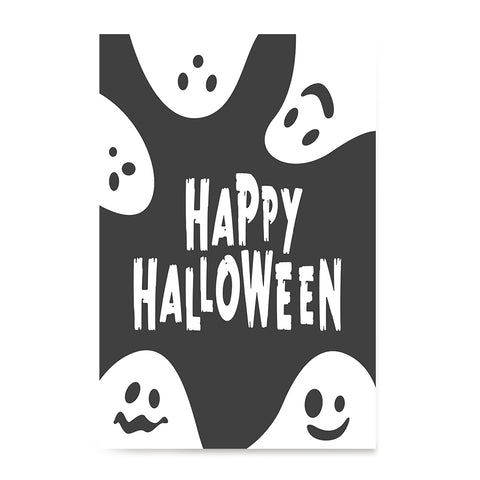 Ezposterprints - Ghosts - Black Halloween Poster ambiance display photo sample