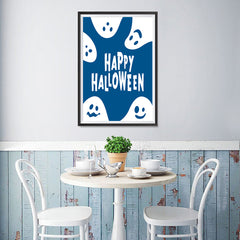 Ezposterprints - Ghosts - Blue Halloween Poster - 12x18 ambiance display photo sample