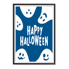 Ezposterprints - Ghosts - Blue Halloween Poster ambiance display photo sample