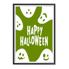 Ezposterprints - Ghosts - Green Halloween Poster ambiance display photo sample