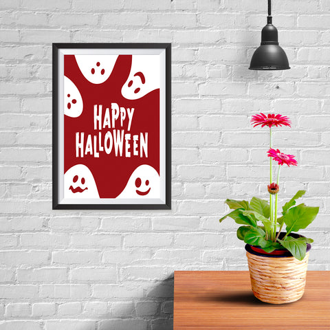 Ezposterprints - Ghosts - Red Halloween Poster - 08x12 ambiance display photo sample