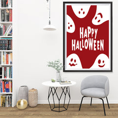 Ezposterprints - Ghosts - Red Halloween Poster - 32x48 ambiance display photo sample