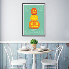 Ezposterprints - Pumpkins On Green Halloween Poster - 12x18 ambiance display photo sample