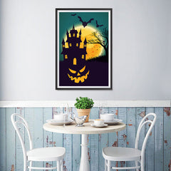 Ezposterprints - Smiling Pumpkin Halloween Poster - 12x18 ambiance display photo sample