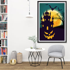 Ezposterprints - Smiling Pumpkin Halloween Poster - 32x48 ambiance display photo sample