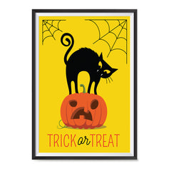 Ezposterprints - Trick Or Treat - Cat Halloween Poster ambiance display photo sample