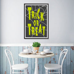 Ezposterprints - Trick Or Treat - Green Halloween Poster - 12x18 ambiance display photo sample