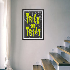 Ezposterprints - Trick Or Treat - Green Halloween Poster - 16x24 ambiance display photo sample