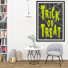 Ezposterprints - Trick Or Treat - Green Halloween Poster - 32x48 ambiance display photo sample
