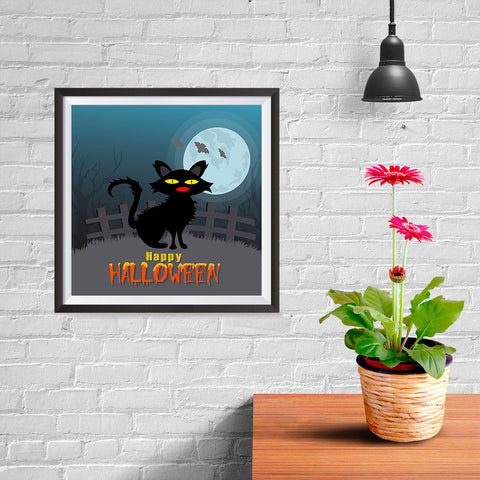 Ezposterprints - Black Cat Halloween Poster - 10x10 ambiance display photo sample