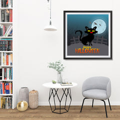 Ezposterprints - Black Cat Halloween Poster - 32x32 ambiance display photo sample