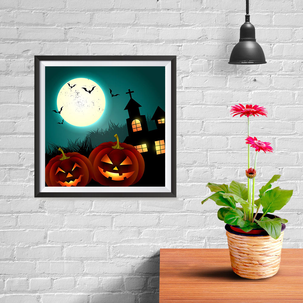 Ezposterprints - Blue Night Halloween Poster - 10x10 ambiance display photo sample