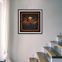 Ezposterprints - Framed Pumpkin Halloween Poster - 16x16 ambiance display photo sample