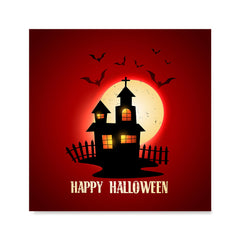 Ezposterprints - House and Moon Halloween Poster