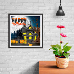 Ezposterprints - Lighted House Halloween Poster - 10x10 ambiance display photo sample