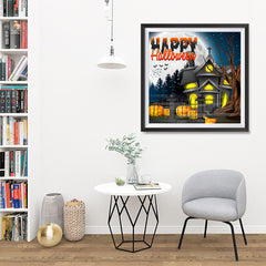 Ezposterprints - Lighted House Halloween Poster - 32x32 ambiance display photo sample